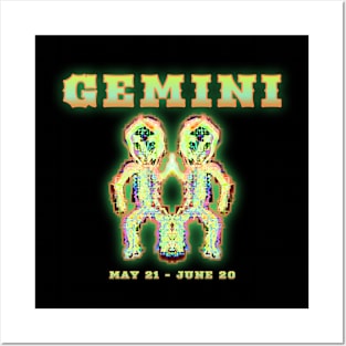 Gemini 7b Black Posters and Art